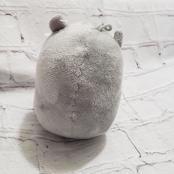 Nanco Hamster With Christmas Stocking 6" Plush Ornament Gray White Stuffed Toy - Picture 4 of 9